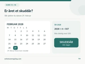 hvordan vite om et år er skuddår